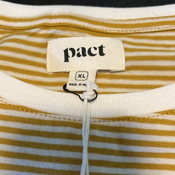 NWT Pact Chai Stripe tank top in XL. Yellow /white. - Picture 2 of 3